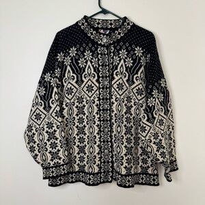 Dale of Norway Vintage Fair Isle Nordic Snowflake Cardigan Sweater